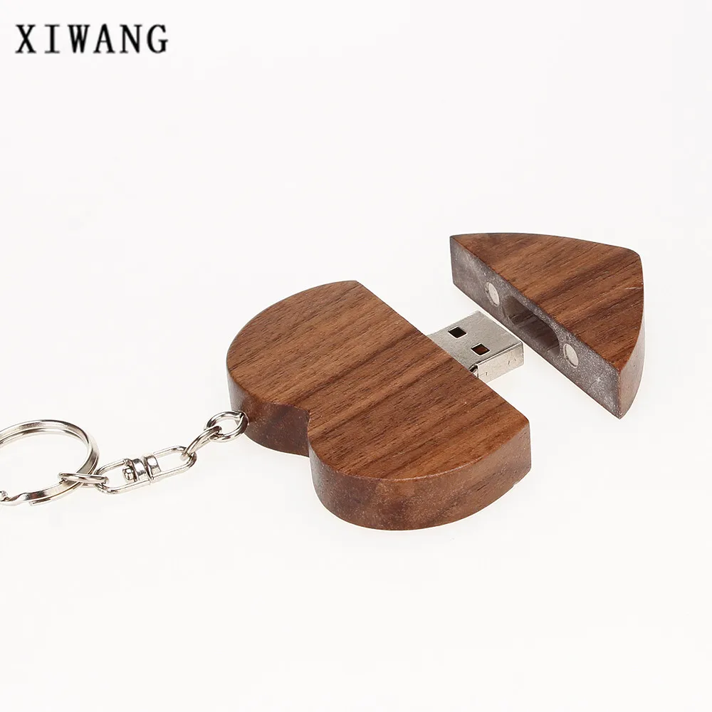 XIWANG настраиваемый логотип компании Деревянный сердце USB флэш-накопитель Pendrive2.0 4 ГБ 8 ГБ 16 ГБ 32 ГБ 64 ГБ USB флэш-накопитель карта памяти