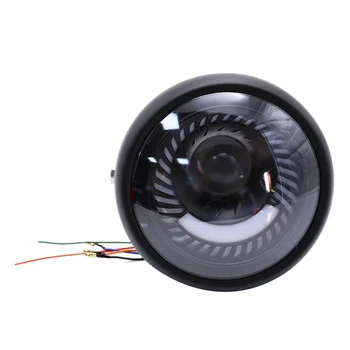 

Universal Motorcycle 6.5 Inch Led Headlight Spiral White Side Mount Bracket For Bobber Honda Yamaha Kawasaki Cafe Racer