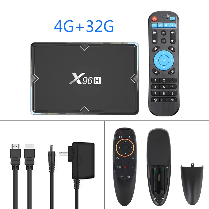 4G32G-G10s X96H 4 Гб 64 Гб 4G32GB Android tv Box Android 9,0 H603 6K Wi-Fi Смарт ТВ-бокс с Google Play Youtube Pk X96 max - Цвет: 4G32G-G10s