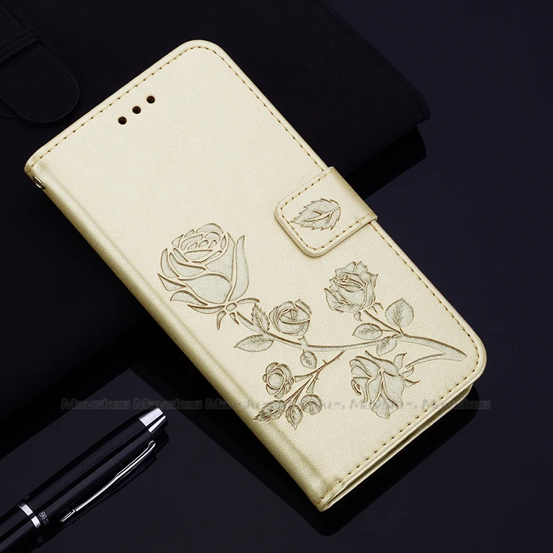 Чехол для samsung A10, чехол, роскошный кожаный кошелек, откидная крышка для samsung Galaxy A10, Galaxy ya10, A 10, SM-A105F, A105, A105F, слот для карт - Цвет: Золотой