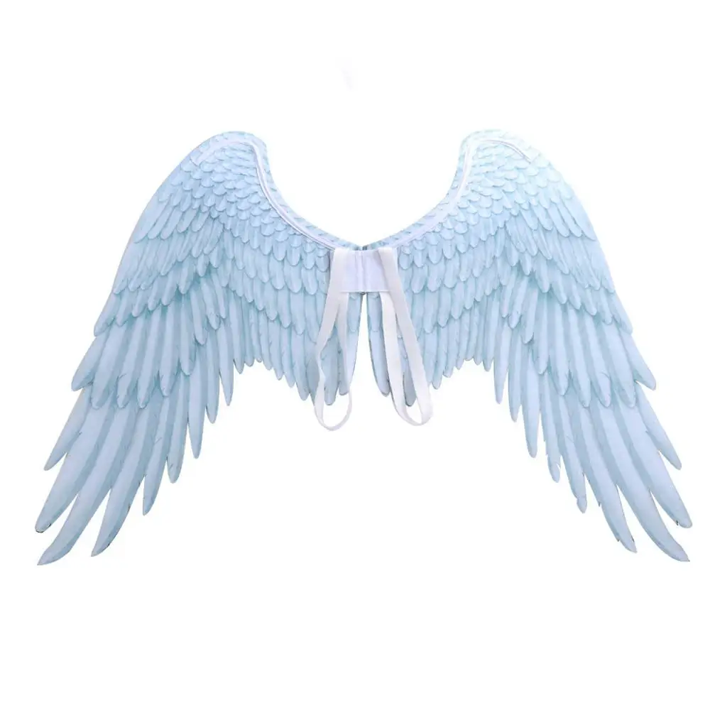 Wings Halloween Props Angel Bird Feather Wings Mardi Gras Cosplay Pretend Dress Up Costume Accessory Festival Party Supply