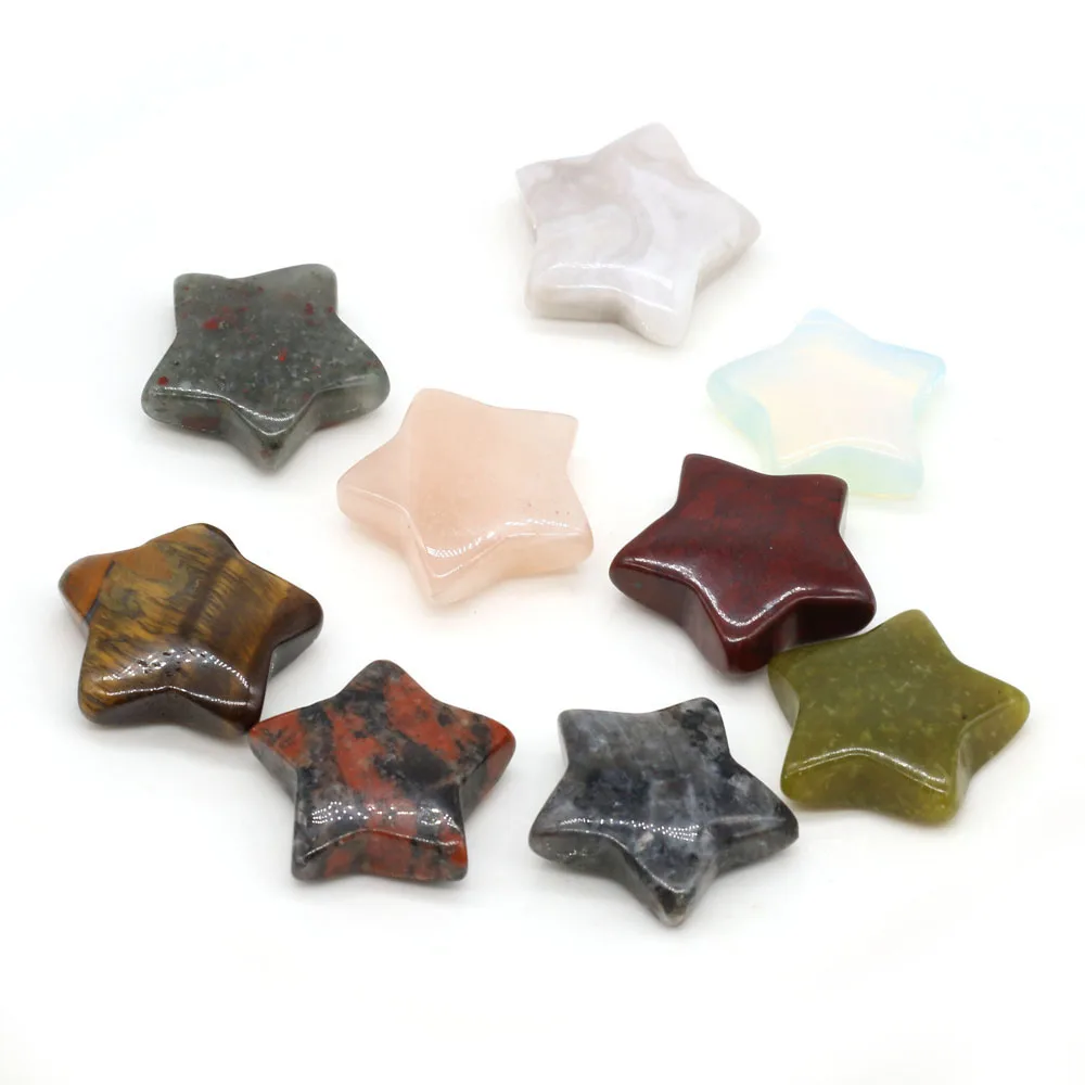 10PCS Wholesale Natural Stone Five-pointed Star Shape Ornament Making DIY Necklace Earring Charm Jewelry Home Decorate