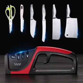 

knife sharpener 4 in 1 Diamond block Stone kitchen Knife and Scissors tool moledor kitchen accessories