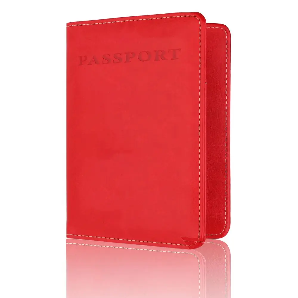 Red TOURSUIT Rfid Блокировка кожаный дорожный кошелек Обложка для паспорта, документов чехол для органайзера с отделением для карт - Цвет: Red