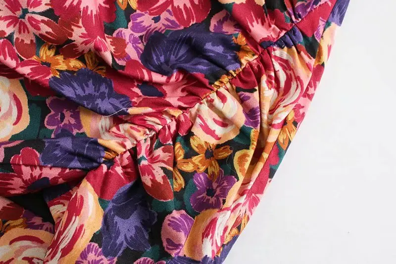 Женская милая плиссированная мини-юбка с тропическим цветочным принтом, faldas mujer, Женская юбка с высокой талией и боковой молнией, Необычные Юбки QUN537