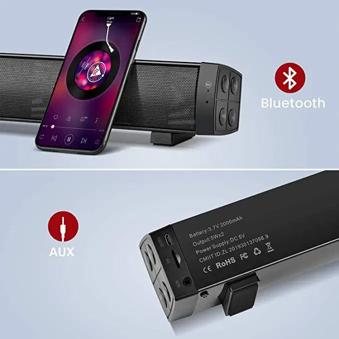 Bluetooth колонка с TF картой сабвуфер звуковая панель для ПК динамик микрофоном