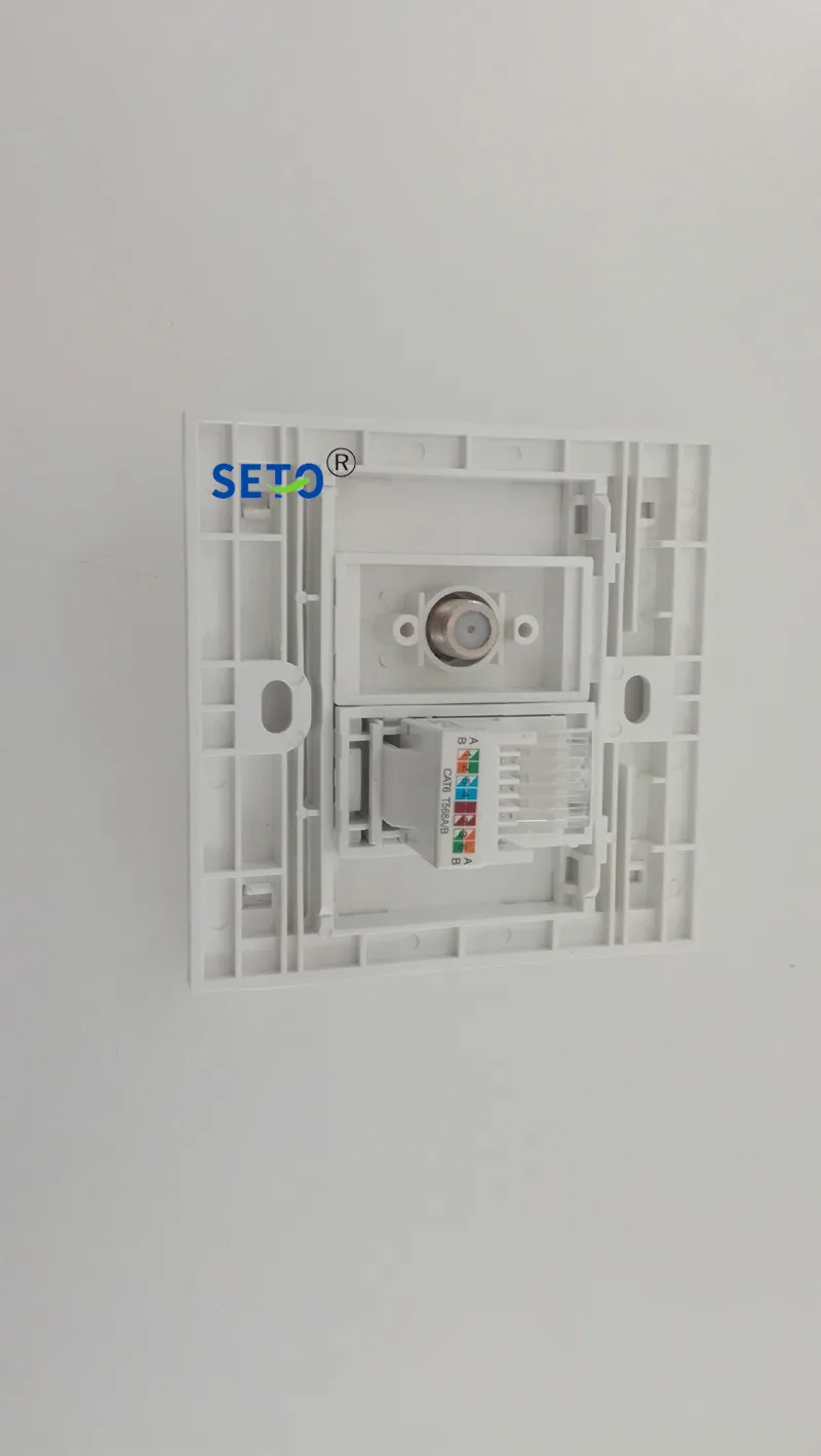 SeTo 86 Тип RJ45 Cat6 сеть Lan + F головка цифрового ТВ Разъем Панель настенная пластина