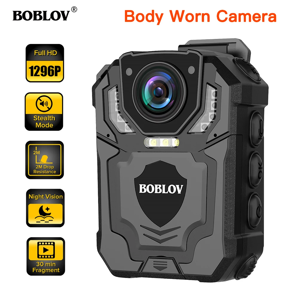 Body Worn Camera with Audio BOBLOV 1296P Police Body Cameras for Law Enforcem... 