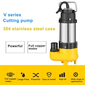 

370W Sewage Pump Non-Clog Submersible Sludge Pump Stainless Steel for 2 inch Cutter Submersible Sludge Pump with A Cutting Blade