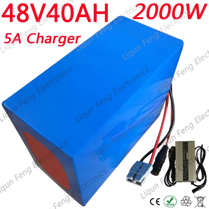Таможенный налог 48V 1000W 2000W электрический скутер Батарея 48V 40AH литий Батарея пакет для 48V 40AH Электрический велосипед Батарея свяжитесь с нами