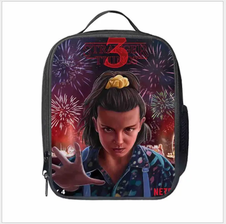 as pictures Сумка-холодильник для обеда «Stranger Things Eleven», сохраняющая свежесть льда, теплоизоляционная сумка для женщин и мужчин, сумка на плечо для пикника и кемпинга - Цвет: as pictures