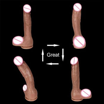 Realistic Dildo Huge Penis Anal Masturbator Sex Toys For Couples Gag Strapon Soft Silicone Dildo Suction Cup Thrusting For Women 3