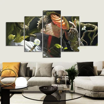 

5pcs Uchiha Obito Picture Naruto Anime Poster Wall Sticker Canvas Paintings Wall Art for Living Room Wall Decor