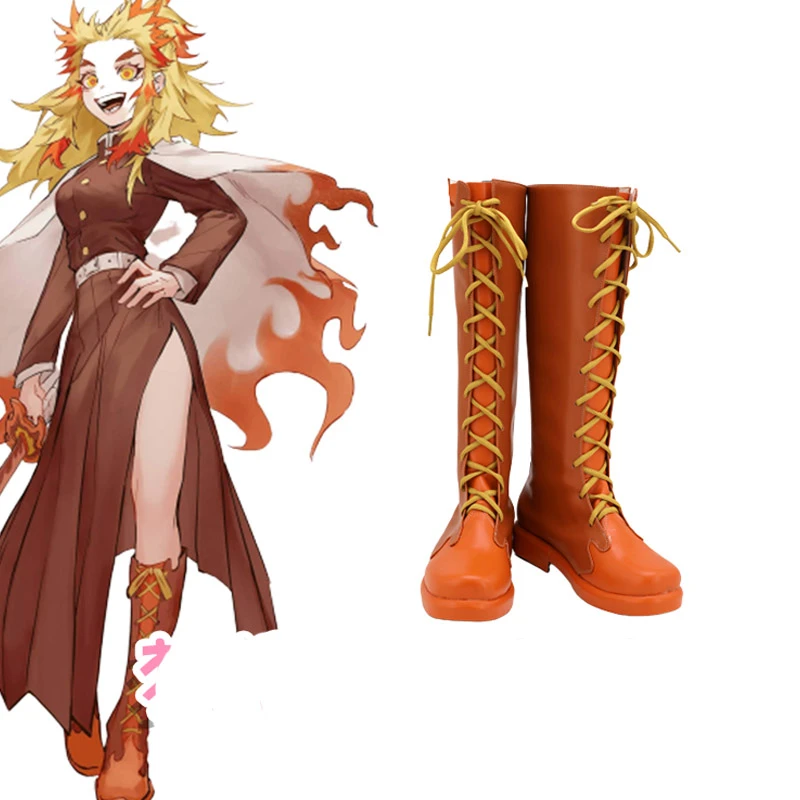 Demon Slayer Kimetsu No Yaiba Rengoku Kyoujurou Botas Cosplay Anime Zapatos Aliexpress Novedad Y Uso Especial