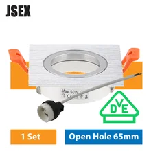 

Square Recessed Light LED Ceiling Cut Hole 65mm Adjustable Fixtures Frame GU10 MR16 Spotlight Bulbs White/Black/Silver