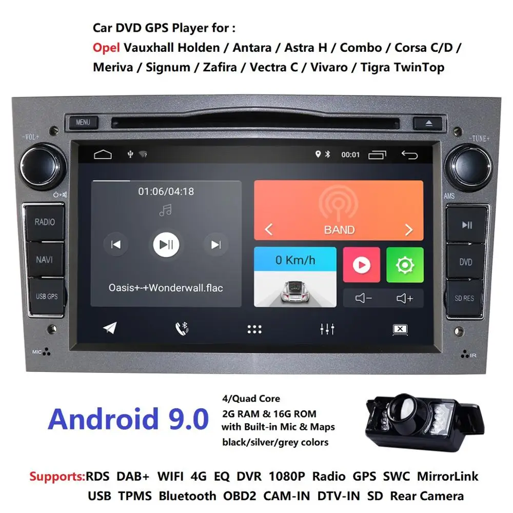 buy 2din Android9.0 CarDVD Multimedia Player GPS Navigation for Opel Astra H Opel Combo Opel Corsa with CAN BUS 2GRAM 4G RDS DSP DAB