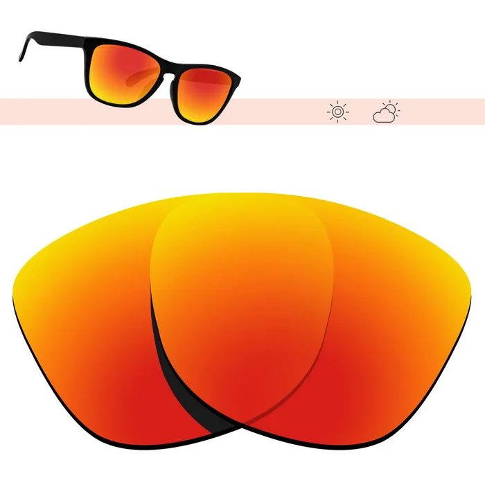 Fire Red Mirror Glintbay поляризованные Сменные солнцезащитные очки линзы для солнцезащитных очков для Окли Frogskins-несколько вариантов - Цвет линз: Fire Red Mirror