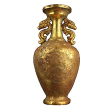 LAOJUNLU An Old Collection Of Pure Copper And Gilt Engraved Vases Imitation antique bronze masterpiece collection of solitary