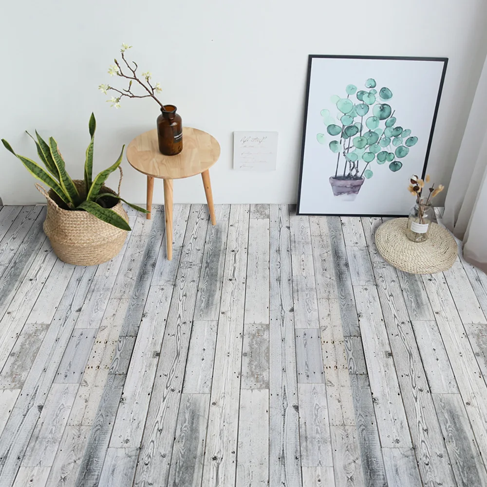 Gray Wood Grain Self Adhesive Wallpaper Home Decor Floor Sticker Pvc Waterproof Contact Paper For Bathroom Kitchen farmhouse rustic shower curtain vintage country shower curtains for bathroom wood farmhouse bathroom decor waterproof washable