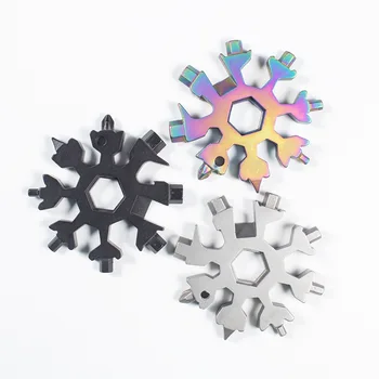 

18-In-1 Snowflake Shape Multi-tool Card Combination Compact Multifunction Screwdriver Stainless Steel Multi Tool Gadget