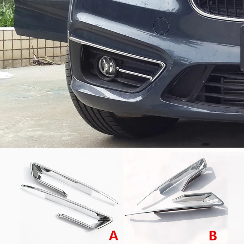 Chrome Front Fog Light Decorative Cover Trim Grille Decor Strips For BMW 2 Series Gran Active Tourer F45 F46 2015 - 2017