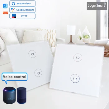 

Smart Dual control touch switch 2 way dedicated design WIFI connection APP for wireless remote control EU standard light switch