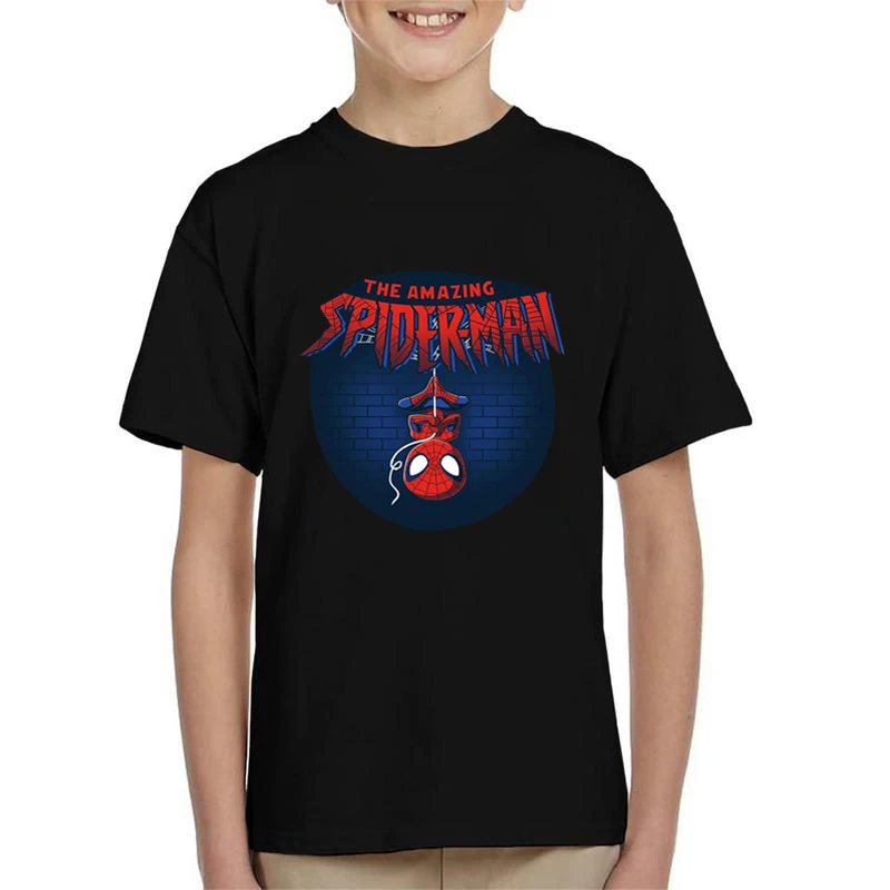 Unisex Boys Clothes Spider-man Print Tshirt Baby T Shirt Superhero Short Sleeve Tops Girls Baby T-Shirt Teenager Camisetas