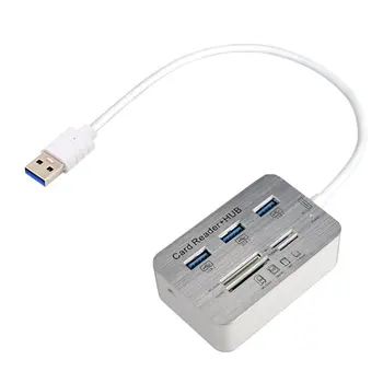 

USB 3.0 HUB USB 3.0 High Speed 7 in 1 Memory Card Reader Flash Adapter MS/M2/TF Adapter 3-port splitter COMBO aluminum alloy