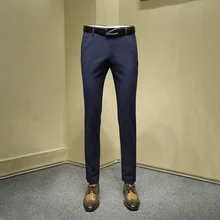 men long formal pants young man autumn winter blue suit pants office trousers mens dress pants slim dress pant for men plus size