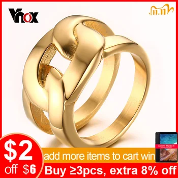 

Vnox Gold-color Rings for Men Trendy X Cross Long Rings for Wedding Party Jewelry Wholesale
