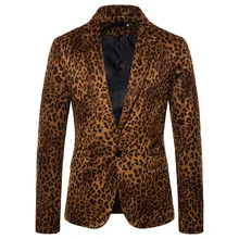 LOOZYKIT Korean Style Fashion Sexy Men's Slim Leopard Print Small Suit Nightclub Coat Flower Blazer Night Male Costume