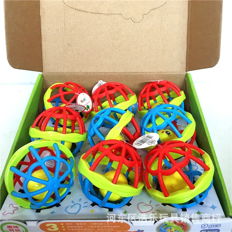 9-Glue Ball Rattle Infant Baby Fitness Hand Rattle Teether Ball Newborn Infants 3-6-12 Month