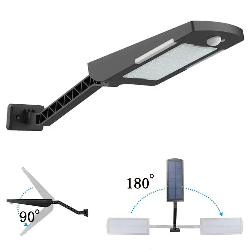 Upgraded 48 leds Solar Light Color Adjustable With Controller Three Modes Waterproof Lamp Lights For Outdoor Garden Wall Street (7)