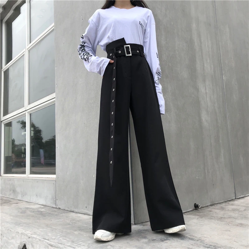 Heydress 2020 корейские черные широкие брюки женские повседневные с высокой талией