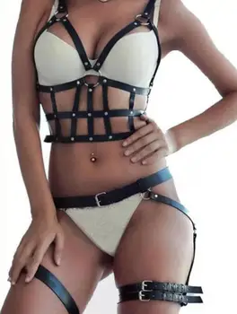 

Fashion Leather Harness Belts Adjustable Metal Waist Belt Harness Women Leisure Chain Ladies Strap Body Belts Accessories