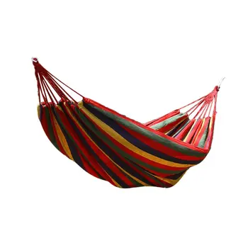 

Canvas Single Double Hammock Anti-Rollover Bending Stick Hammock Swing Ice Mesh-Shaped Stick Hammock