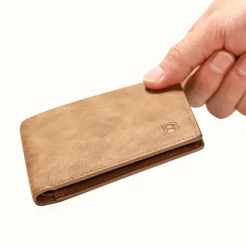 

Vintage Men Wallet with Coin Pocket PU Leather Mens Wallets Slim Short Purse Business Male Money Bag Mini Card Holder Man Purses