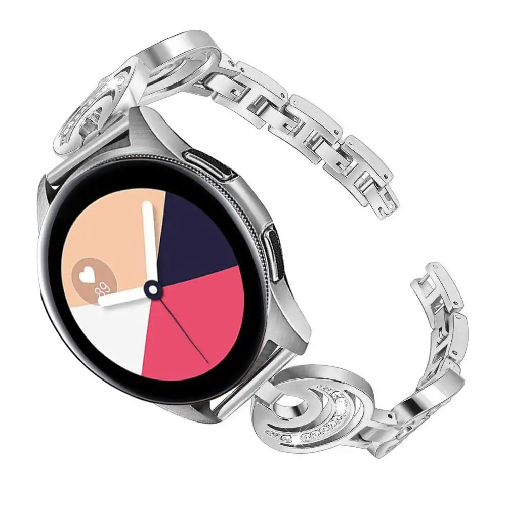 20 мм ремешок для часов из нержавеющей стали для samsung Galaxy Watch active 2 Release ремешок для samsung gear sport S2 ремешок для часов