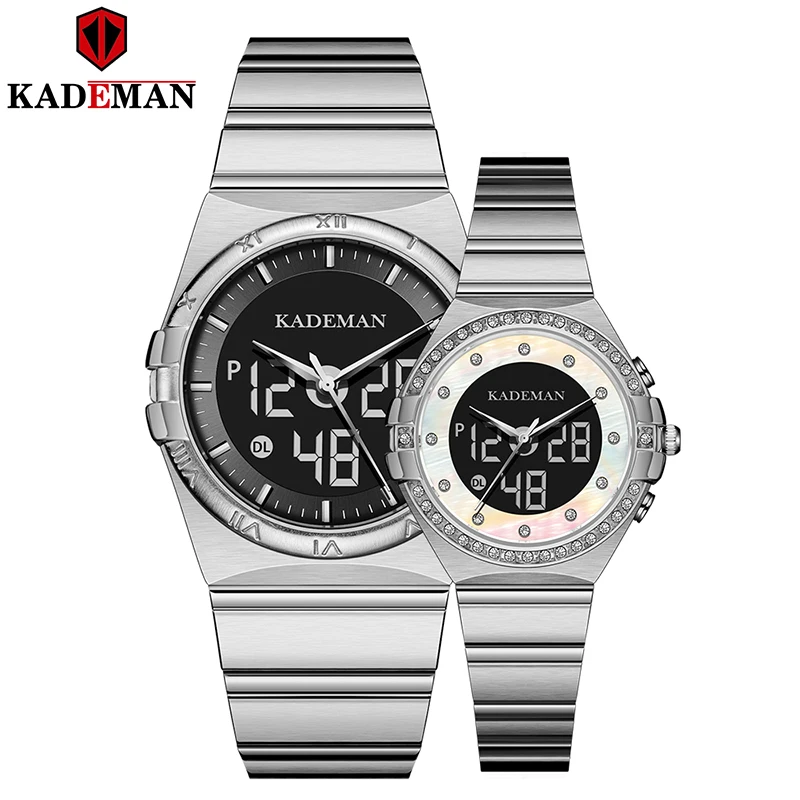 KADEMAN Luxury Brand Watches Lovers Gifts Men Women LED Digital Chronograph Wrist Waterproof Fashion Business Casual Clocks