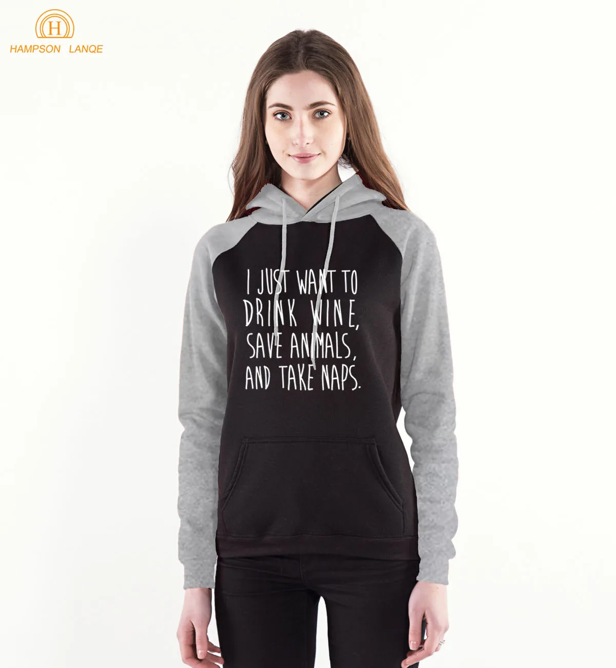 Забавные женские толстовки для взрослых с надписью «I Just want to Drink Wine Save animals Take Nap» весенние повседневные женские толстовки с капюшоном реглан