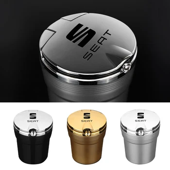 

Car Ashtray With Led Light Cigarette Smoke Travel Remover For SEAT Ibiza 6j Leno Arona Altea Ateca 6l FR XI Alhambra Accessories