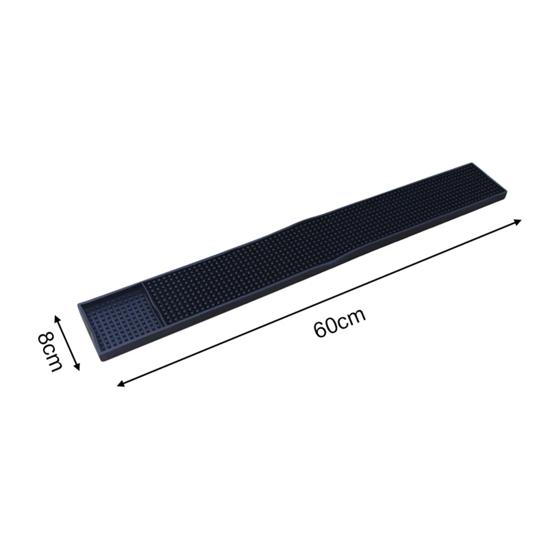 60x8cm ПВХ резиновый дренажный коврик нескользящий дренажный коврик для сушки дренажный коврик нескользящий коврик для кухонных настольных принадлежностей - Color: 60x8cm