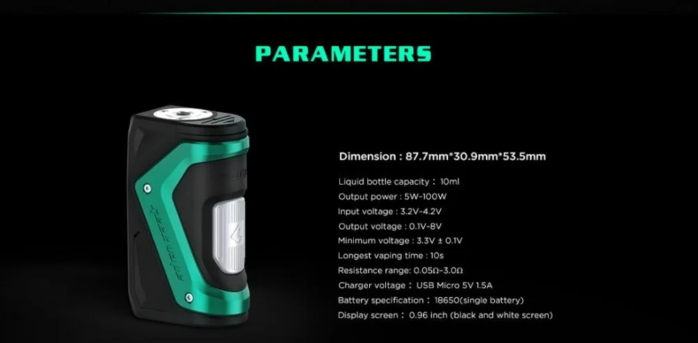 2 шт.! Geekvape Aegis Squonker Mod 100 Вт TC коробка мод подходит один 18650 батарея Tengu RDA бак с 10 мл Squonker бутылка