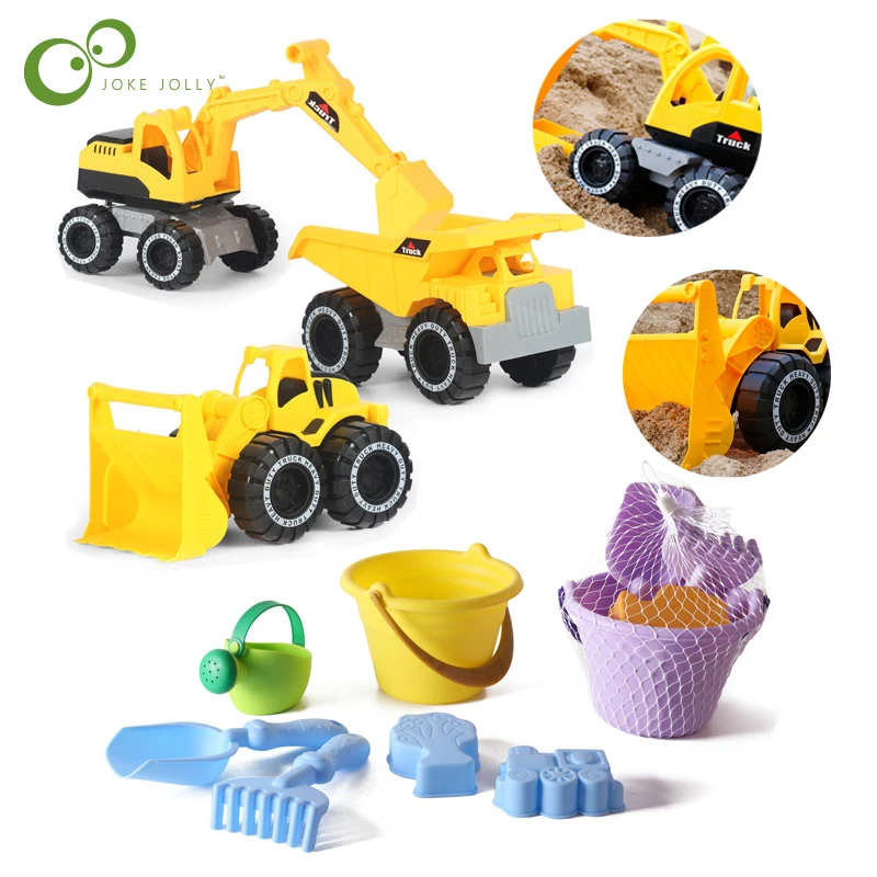 Múltiples juguetes modelo de camión excavadora para niños bebé playa juguetes de los niños Set de caja de arena juguetes juego de playa de arena juguetes para agua YJN