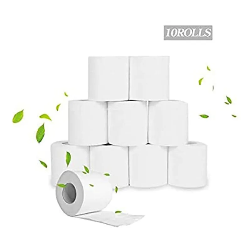 

10 Pack 4 Ply Paper Towels Tissue Soft White Toilet Paper Toilet Roll Tissue Roll for Home Kitchen Accessories Rolling Paper