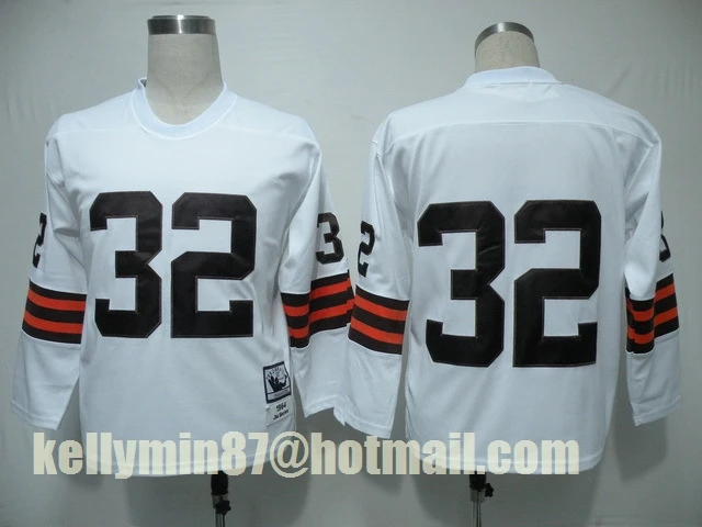 Белый Stitiched, Cleveland s, Jim, Bernie Kosar, возврат для мужчин Джерси - Цвет: Белый
