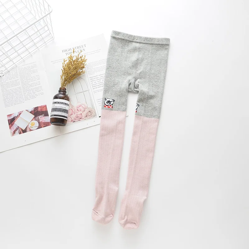 dog pink Хлопковые колготки для девочек прекрасный ребенок младенец детские колготки мультфильм кролик Чулки со звездой для малышей в полоску колготки для девочек - Цвет: dog pink