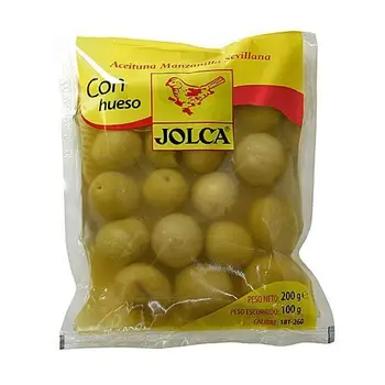 

Aceitunas Verdes - Spanish Manzanilla green olives with core - Bag