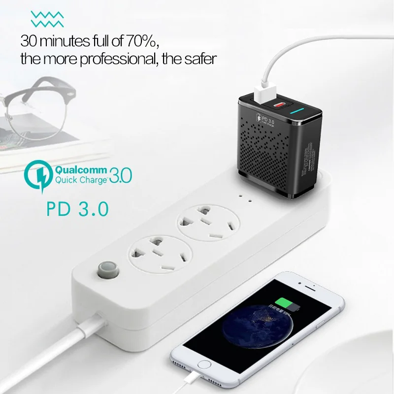 Быстрая зарядка 3,0 18 Вт USB зарядное устройство PD 3,0 быстрое зарядное устройство US EU переходник супер зарядное устройство для iPhone 11 Pro X XR XS 8 Xiaomi Mi 9