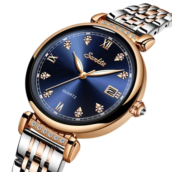 

SUNKTA New Women Watch Top Luxury Brand Creative Design Steel Women's Wrist Watches Female Clock Relogio Feminino Montre Femme
